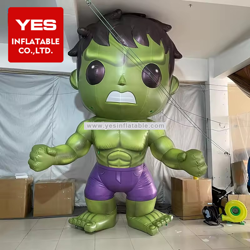 Top quality Inflatable cartoon character inflatable hug green man inflatable muscle man