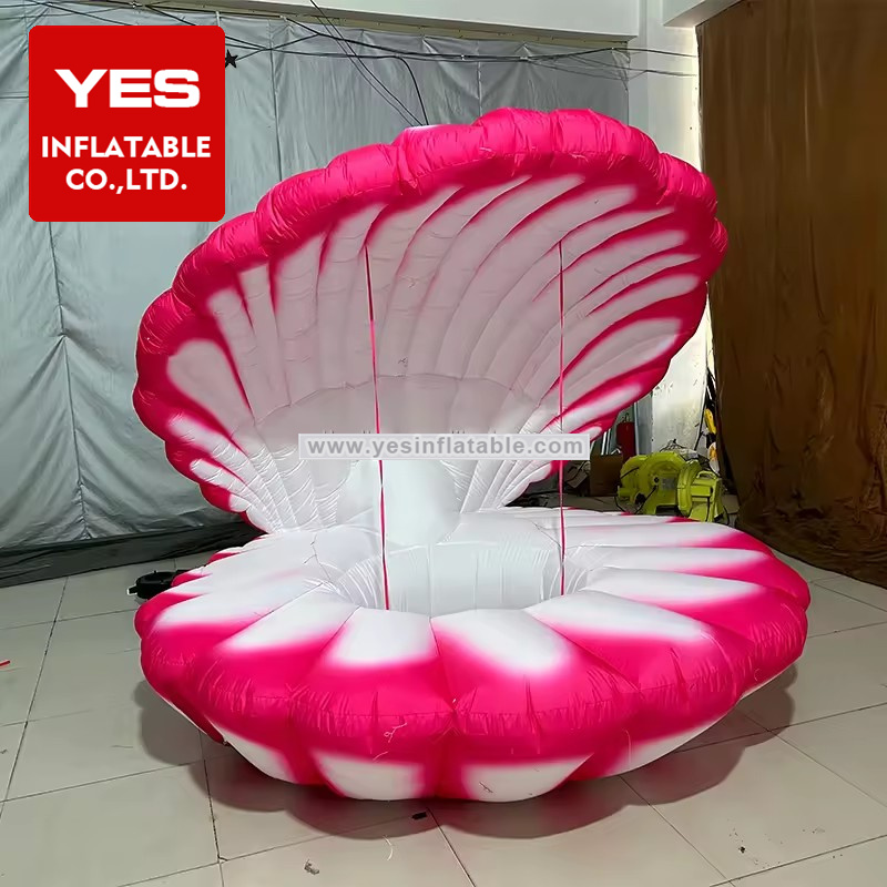 Stage Props Inflatable Pearl Shells Pink Inflatable Seashell With Led Light