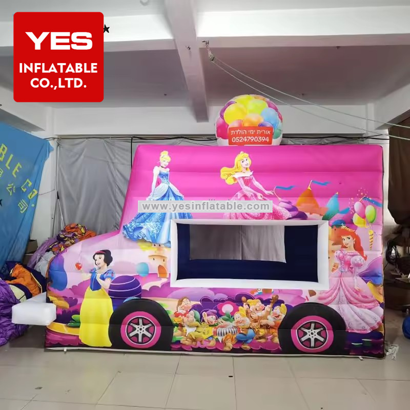 Hot Sale Inflatable Pink Car Kiosk Inflatable Princess Booth