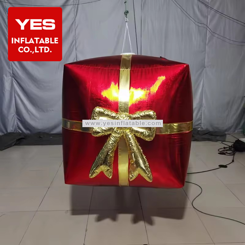 Hot Sale Inflatable Christmas Gift Box For Holiday Party