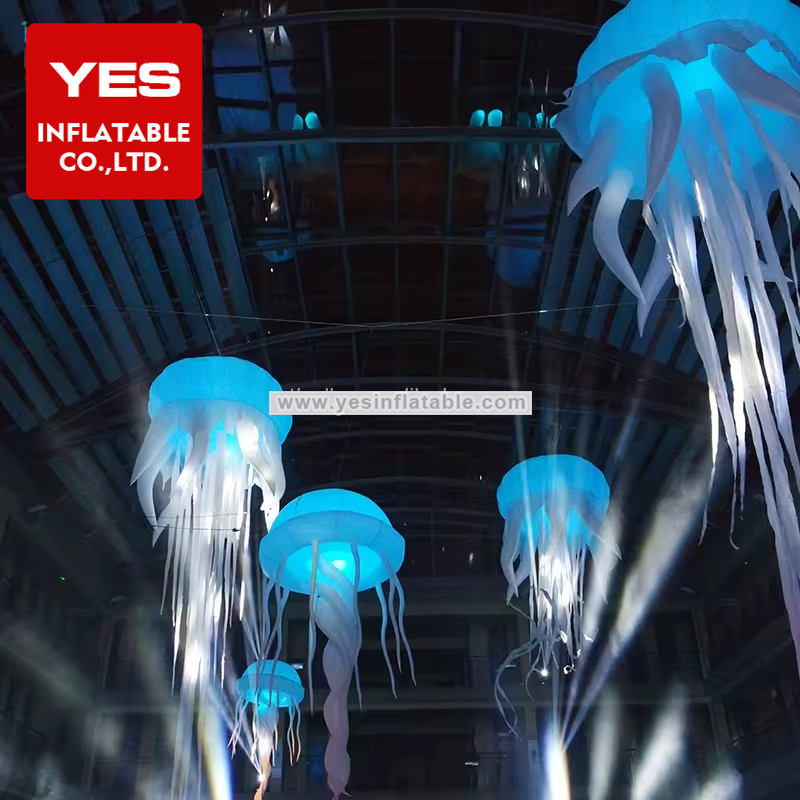 Customized Party Decoration Led Lighting Hanging Inflatable Jellyfish Ball With Led Light