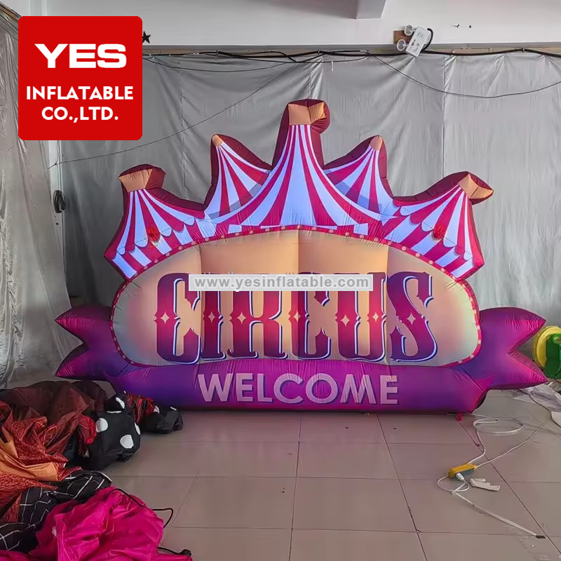 Customized Circus Inflatable Playground Decoration Inflatable Advertising Board With Led Light