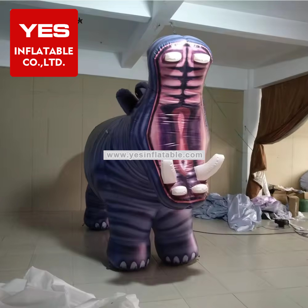 Customized Inflatable Animal Model Big Mouth Inflatable Hippo