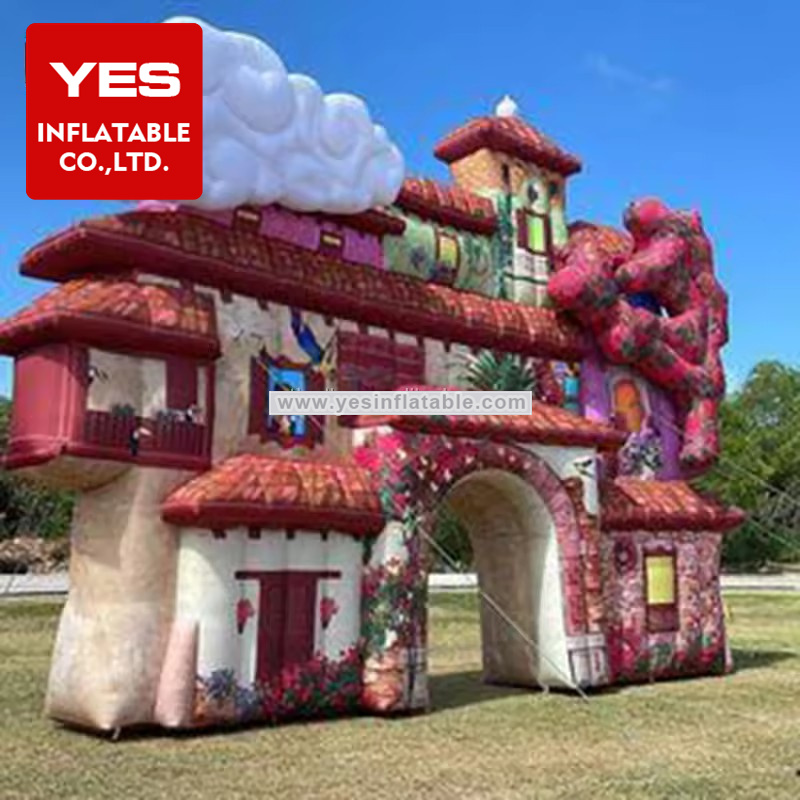 outdoor event advertising inflatable castle background for wedding