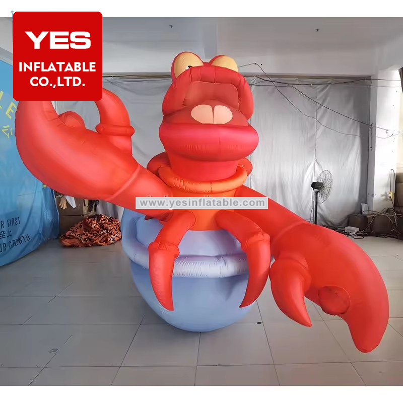 Party event decors air blow up cartoon LED lighted large inflatable hermit crab model