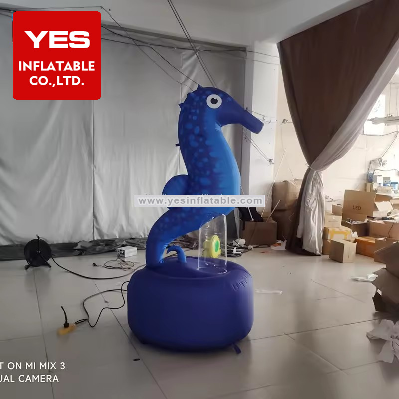 Outdoor Decoration Inflatable Ocean Animal Hippocampus Blue Inflatable Sea Horse