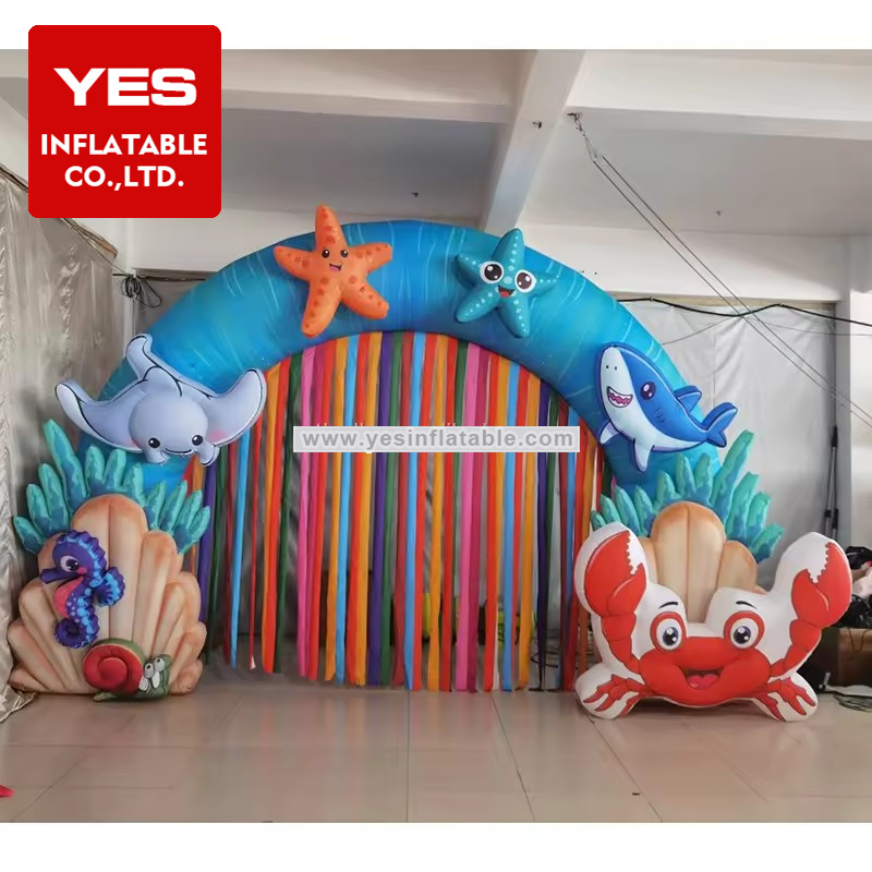 High Quality Ocean Theme Event Decoration Inflatable Starfish Arch