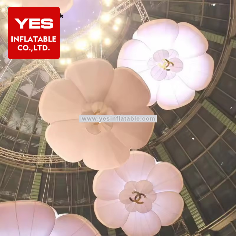 Stage Hanging Decoration White Inflatable Flower