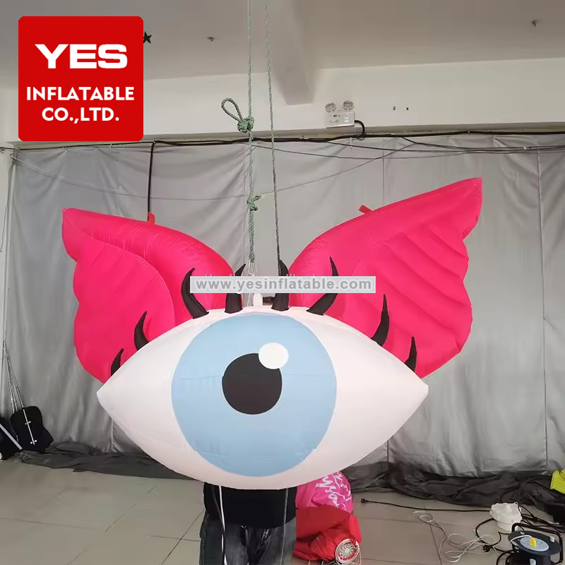 Hot Sale Party Decoration Led Pink Hanging Inflatable Eyeball