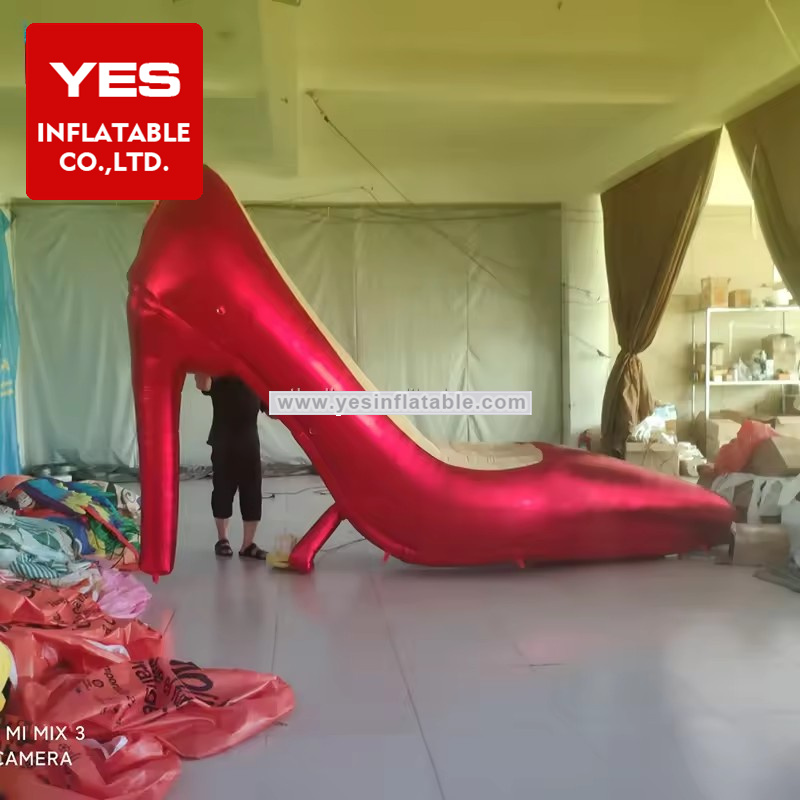 giant inflatable red high heeled shoe prop