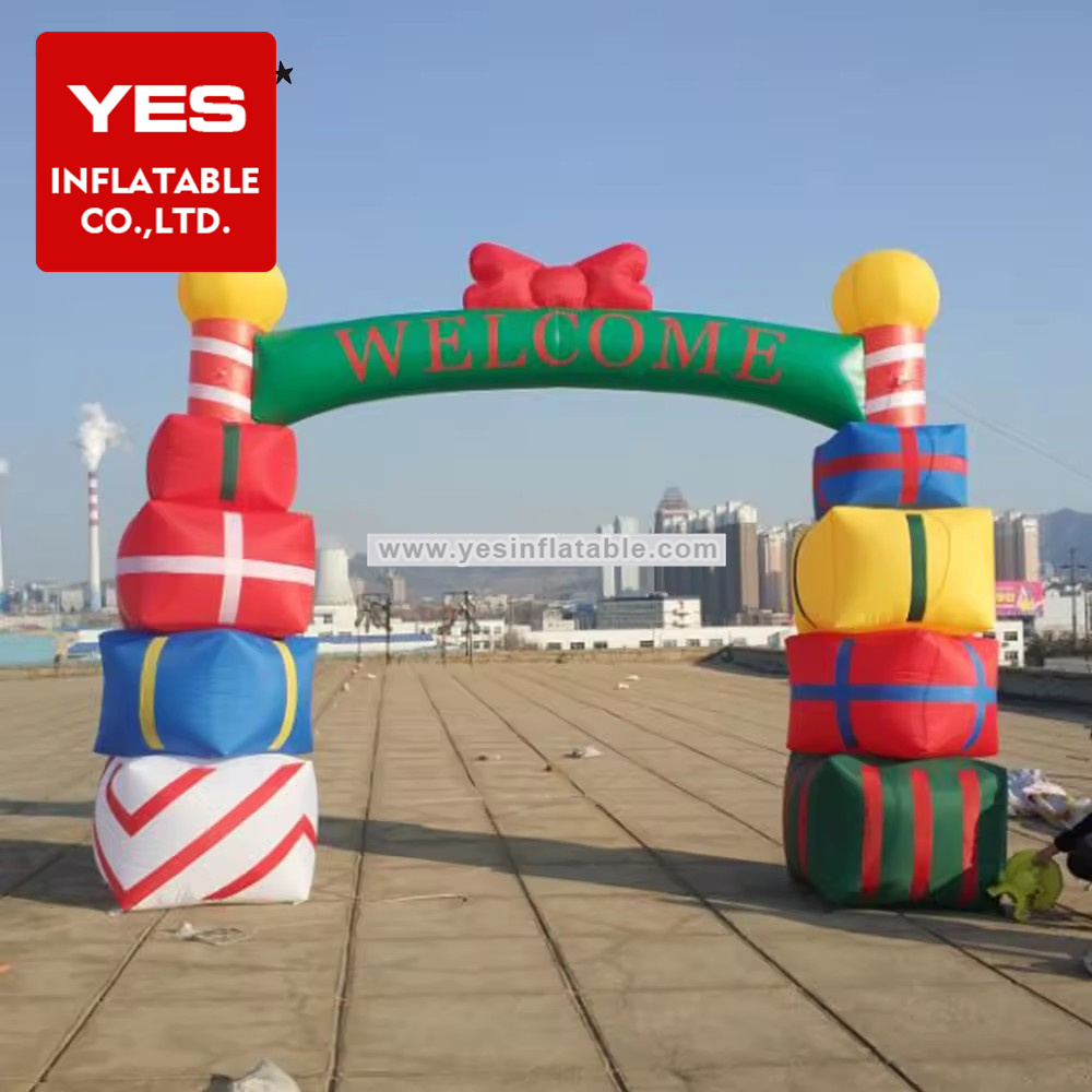 Hot Sale Inflatable Christmas Gift Gate Arch Christmas Decoration Inflatable Arch