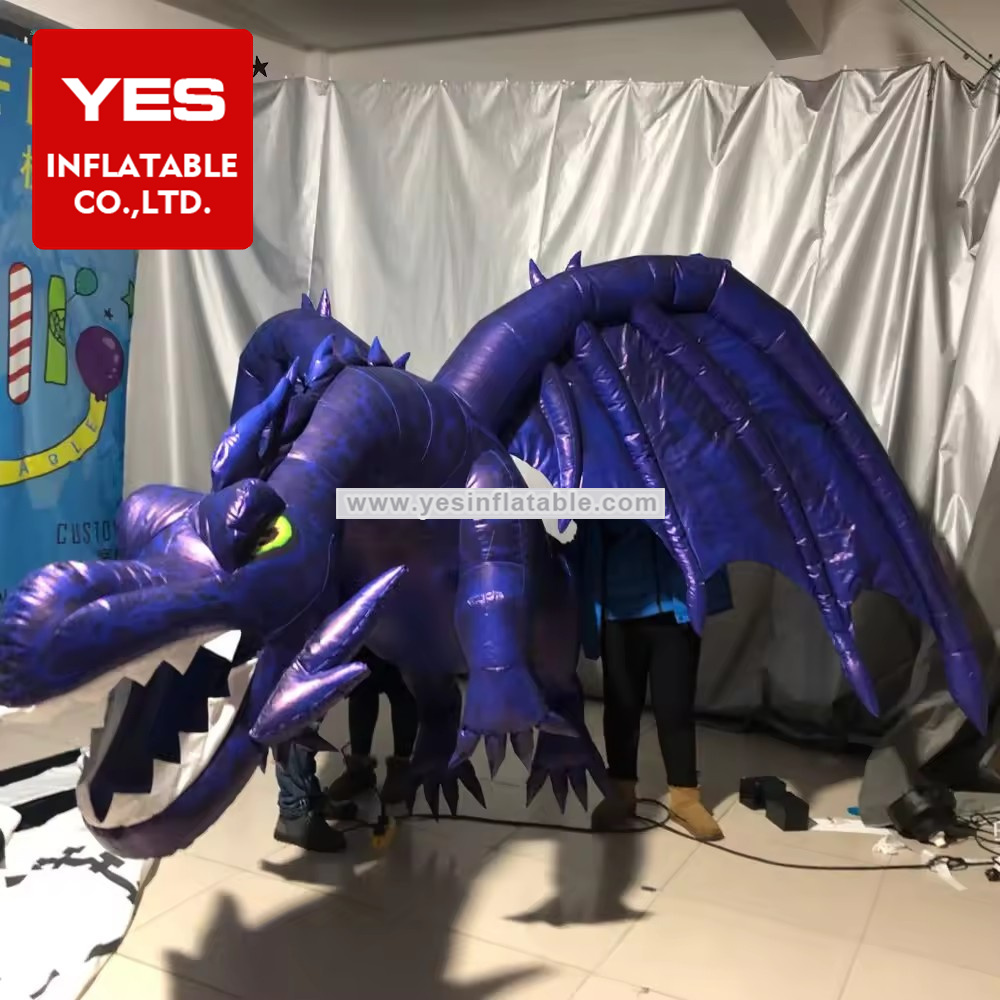 Giant Purple Inflatable Flying Dragon Inflatable Cartoon Animal For Sale