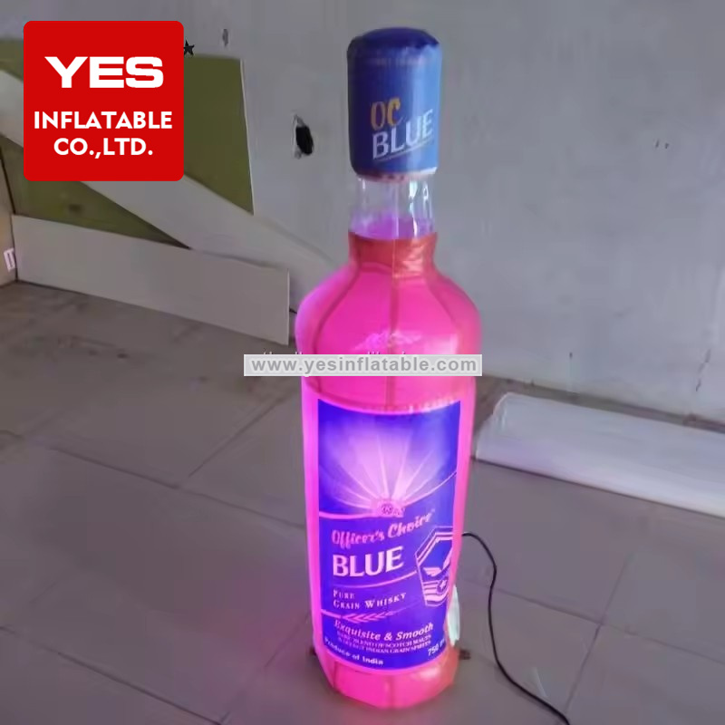 Popular Advertising Decoration Inflatable Wine Bottle With Led Light