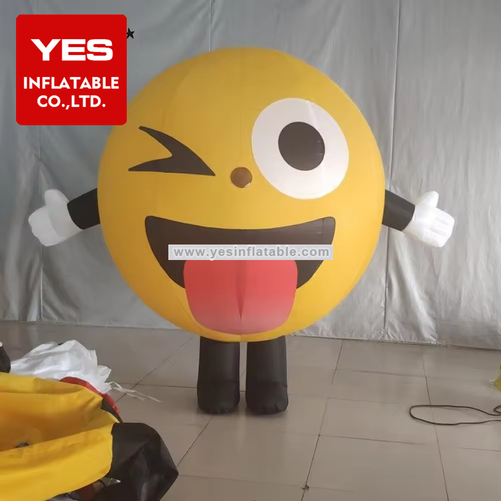 Hot Selling Walking Air Blown Cartoon Costume Inflatable Face Costume Suit For Sale