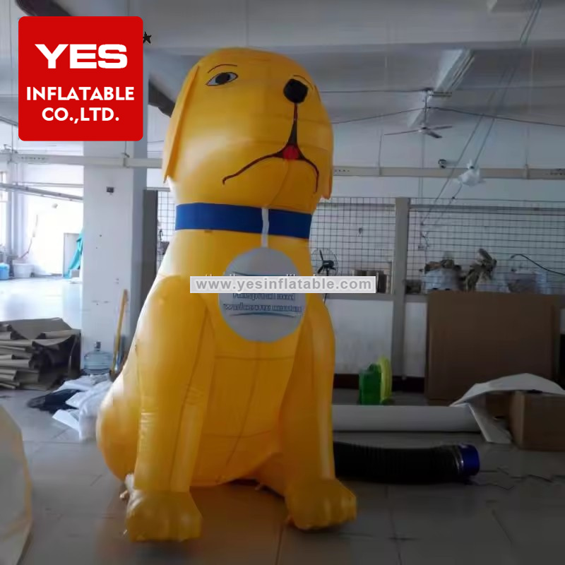 Giant Yellow Inflatable Dog Inflatable Mascots Animal For Advertising