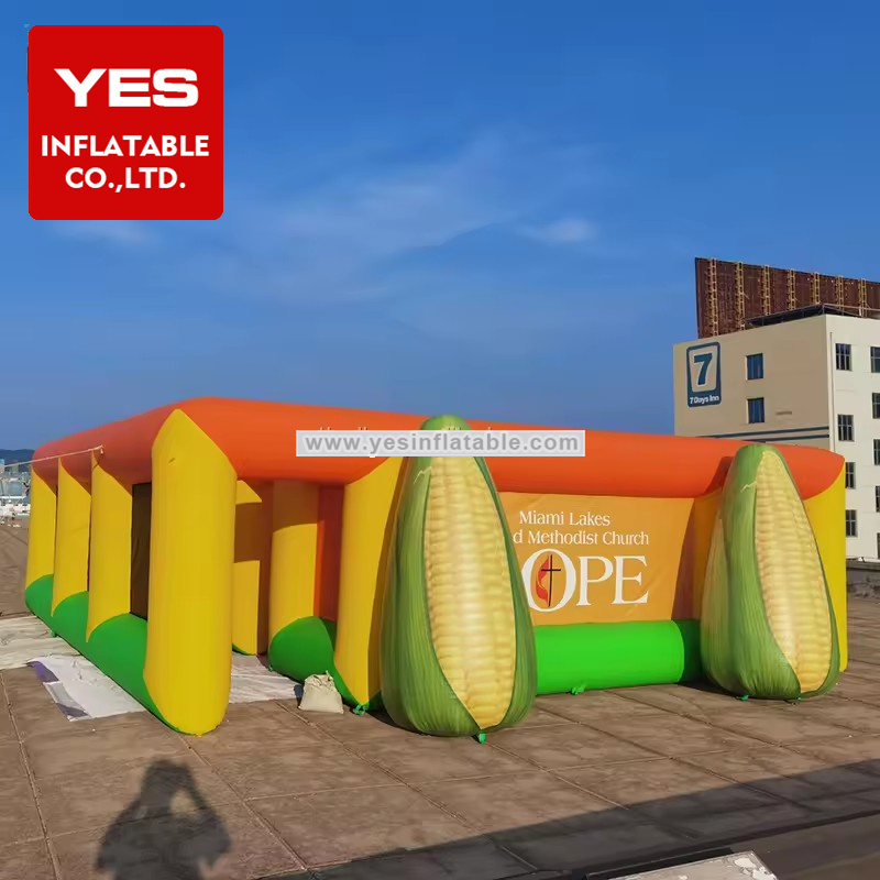 Factory price OEM attractive color inflatable corn maze commercial used maze game outdoor playground equipment