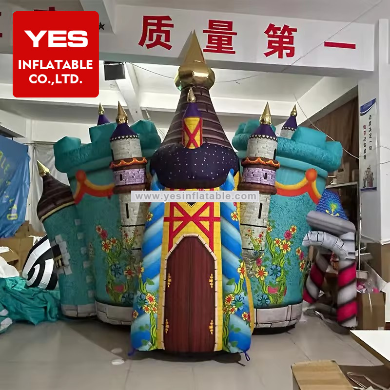 High Quality Amusement Park Event Decoration Inflatable Castle Background