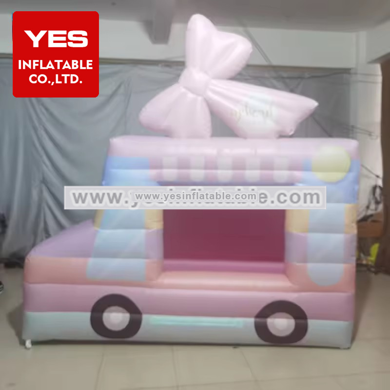 Outdoor Inflatable Pink Car Tent Inflatable Bowknot Booth