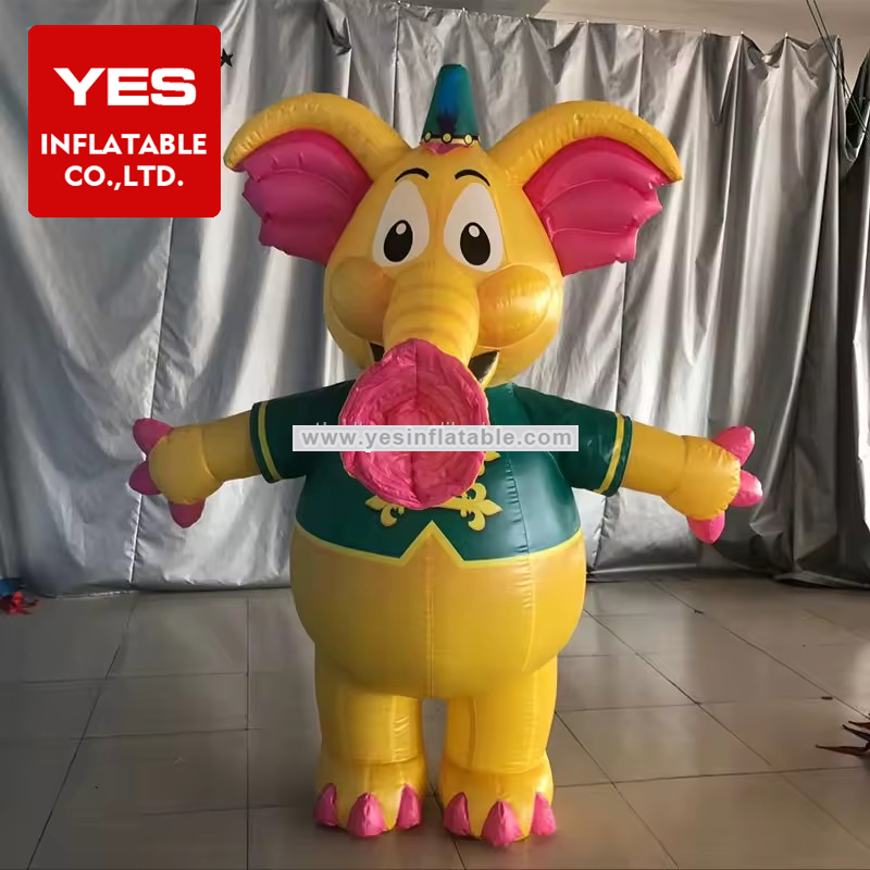 Outdoors Festival Parade Inflatable Walking Elephant Costume With Led Lights