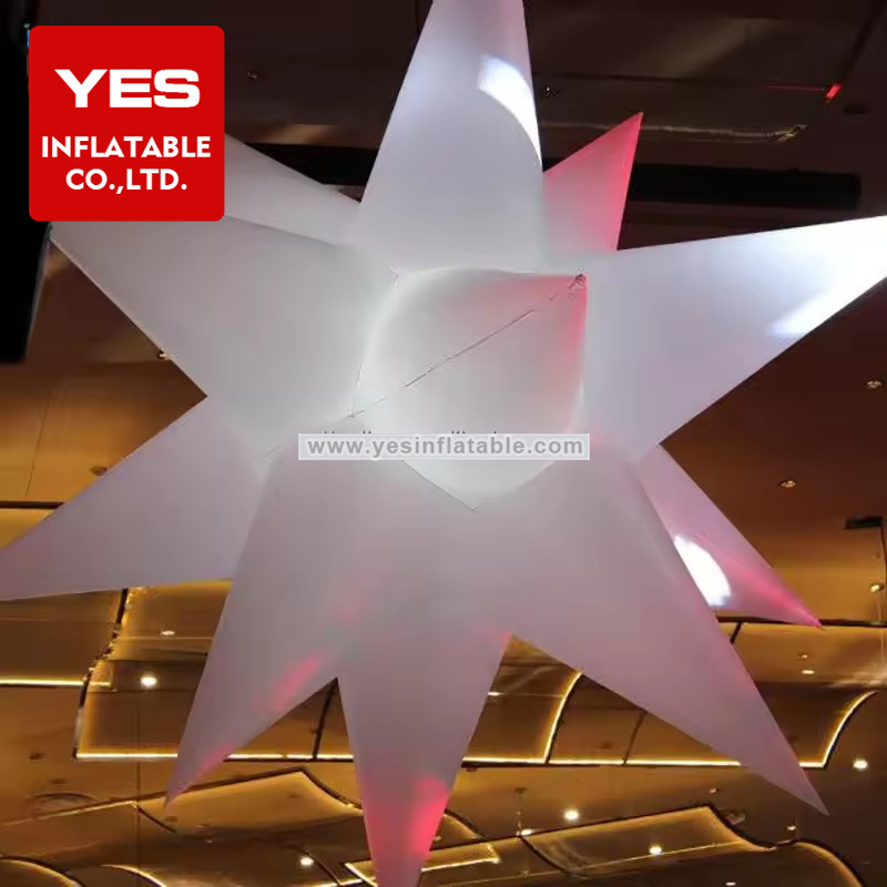 custom size LED white inflatables stars