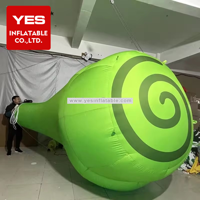 Hot Sale Giant Inflatable Cartoon Model Green Inflatable Ball With Led Light