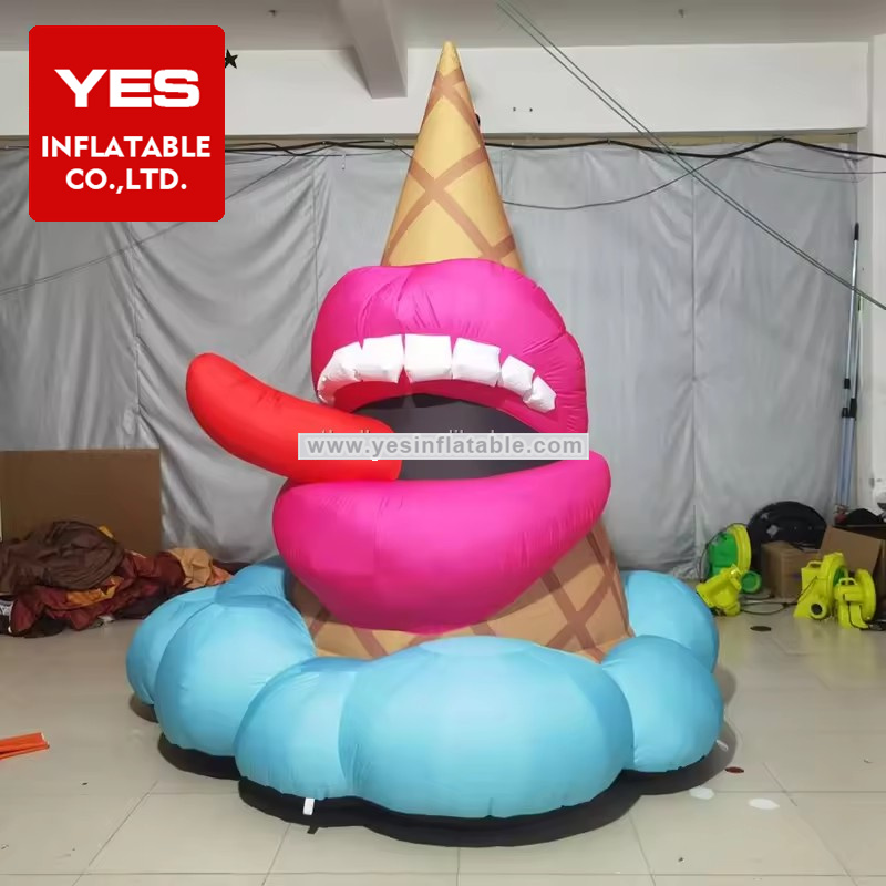 Valentine’S Day Advertising Event Decoration Inflatable Red Lips Ice Cream