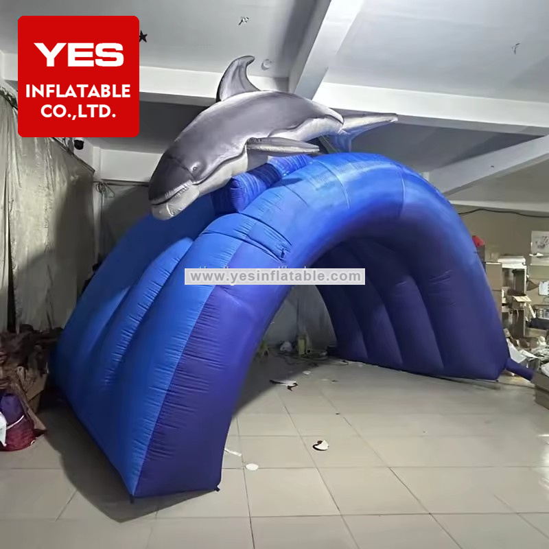 High Quality Inflatable Animal Arch Bule Inflatable Dolphin Arch