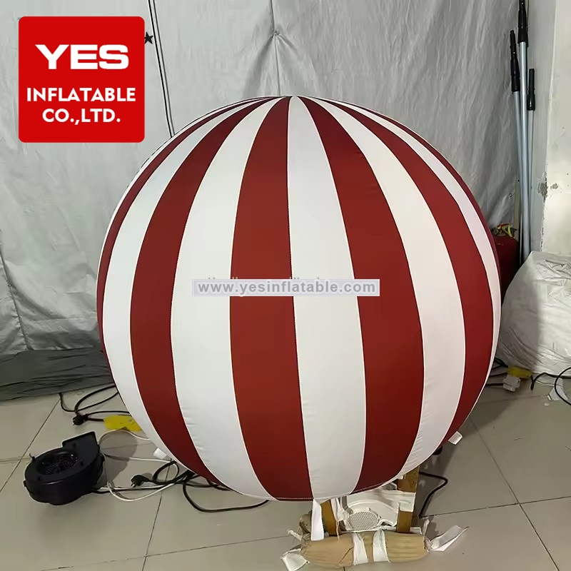 Giant Custom Inflatable Balloon Model Hanging Red White Stripe Inflatable Ball