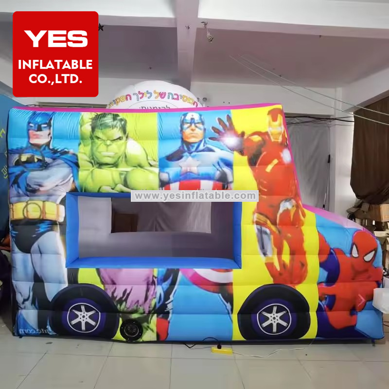 Mobile Inflatable Car Food Drink Kiosk Inflatable Cartoon Booth