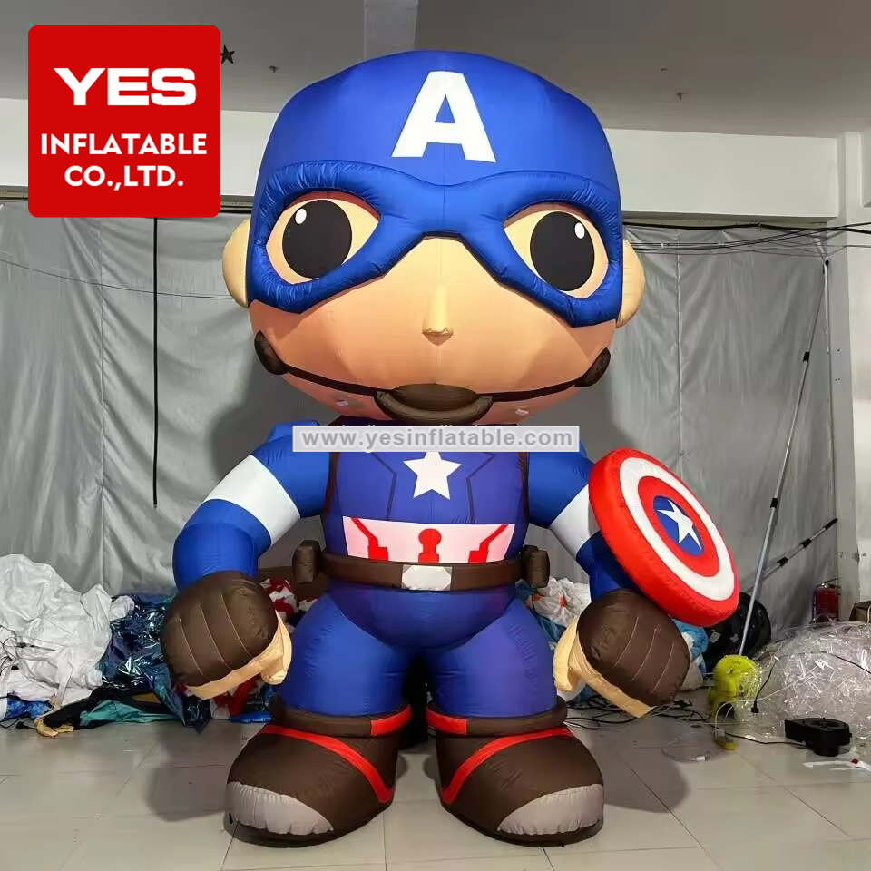 Customized Inflatable Cartoon Charater Model Inflatable Cartoon Man With Shield