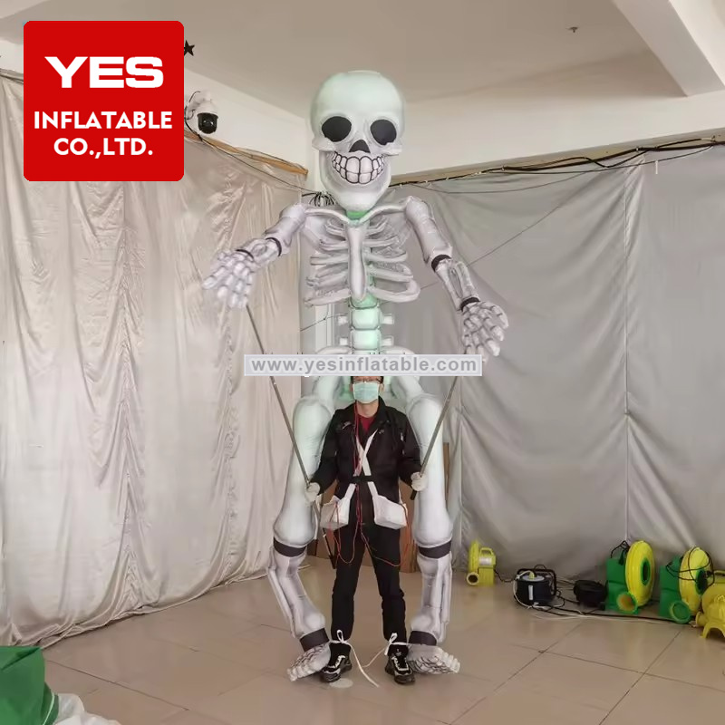 Scary Walking Inflatable Skeleton Puppet Inflatable Skull Costume