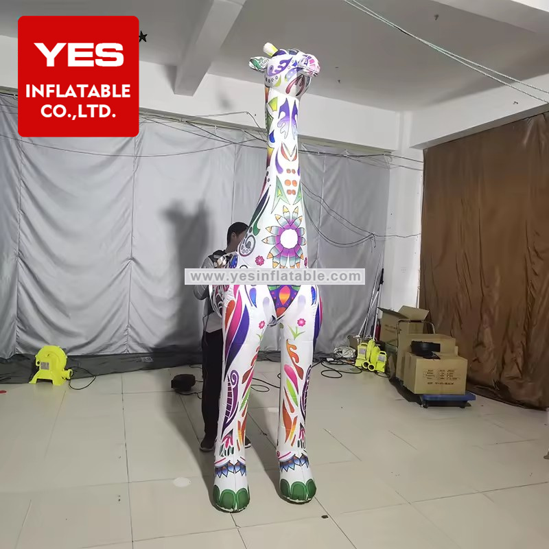 Funny Design Inflatable Animal Costume Traditional Pattern Printing Inflatable Giraffe Costume