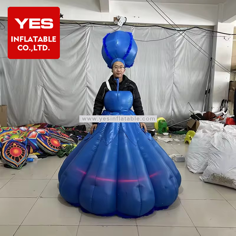 Stage Performance Inflatable Led Women Dress Ballroom Dance Led Costumes Inflatable Dress