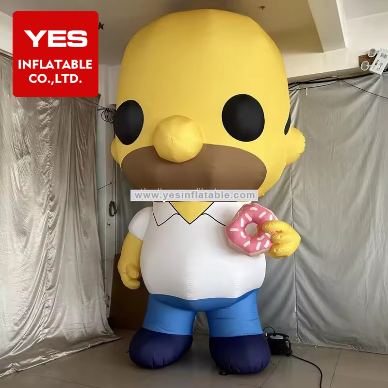 Party Decoration Inflatable Cartoon Model Inflatable Cartoon Man With Doughnut