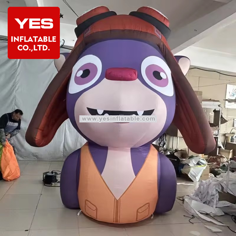 Playground Inflatable Cartoon Mascot Wear Hat Inflatable Dog Head