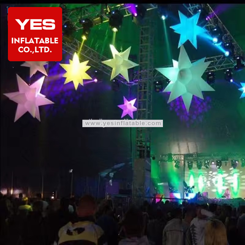 Hot Sale Party Hanging Decoration Inflatable Star With Led Light