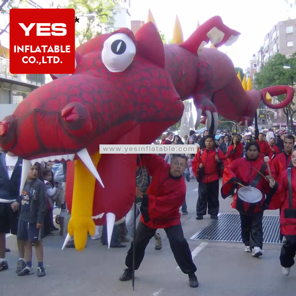 Festival Red Inflatable Dragon Puppet Costume Inflatable Performance Costume