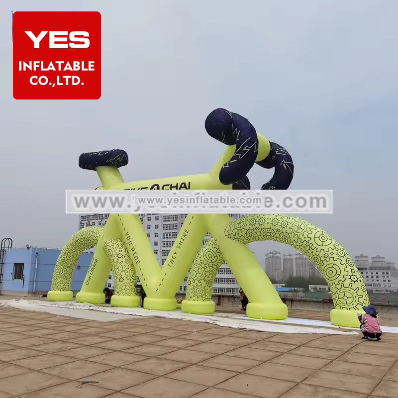 New Giant Inflatable Bicycle Model Green Inflatable Bike For Advertising