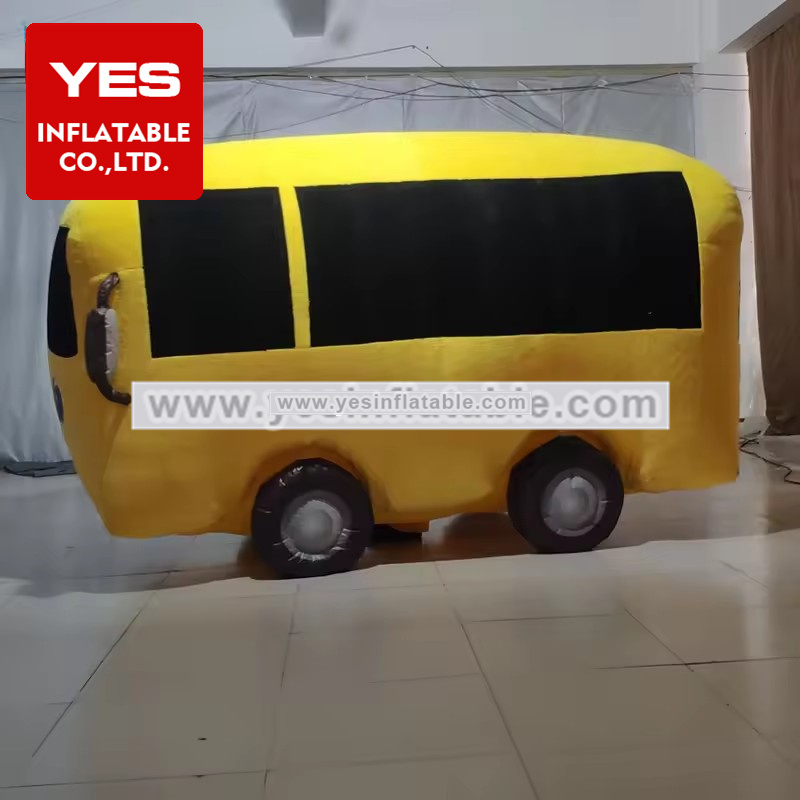 Advertising Model Yellow Inflatable Bus For Promotion Event