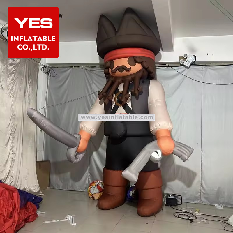 Best Design Inflatable Cartoon Charater Model Inflatable Pirate With Knife Pistol