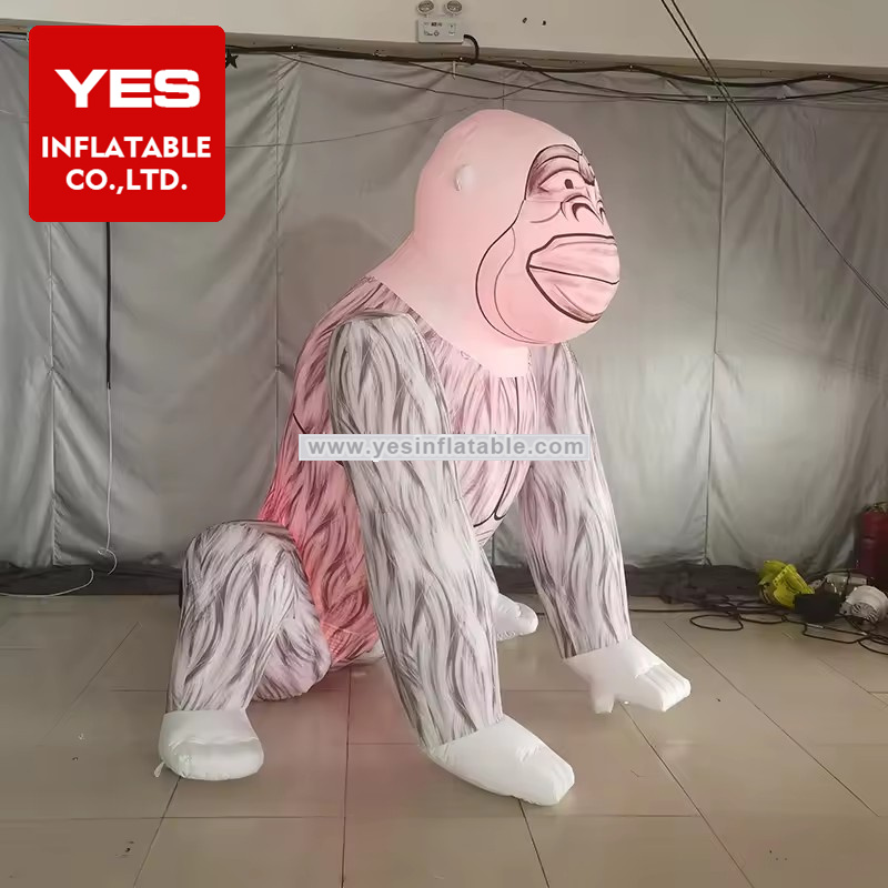 Hot Sale Inflatable Animal Model White Inflatable Baboon With Led Light