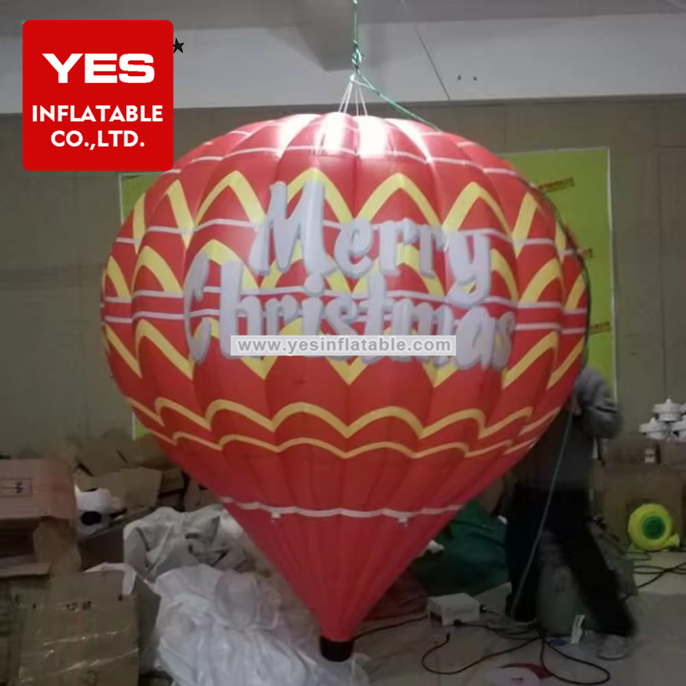 Outdoor Giant Inflatable Roof Top Balloon Green Red Inflatable Hot Air Balloon