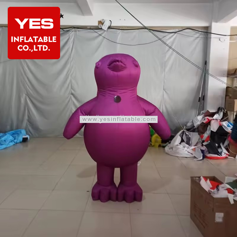 Hot Sale Inflatable Walking Cartoon Purple Inflatable Penguin Costume