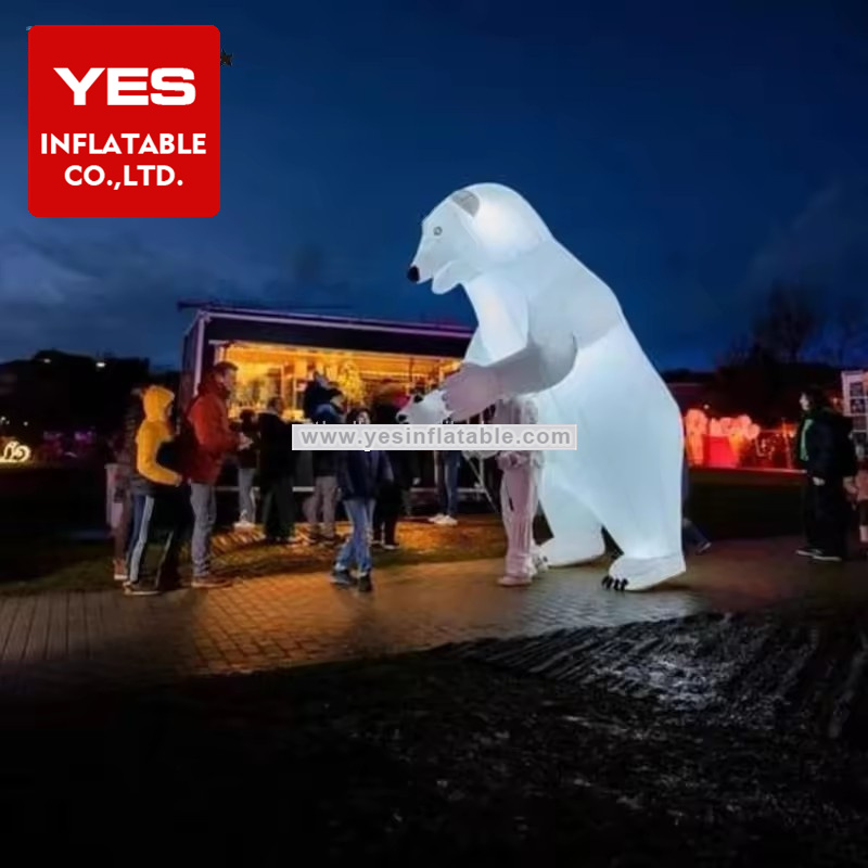 Giant Inflatable Parade Costume Inflatable White Bear Costume With Led Light