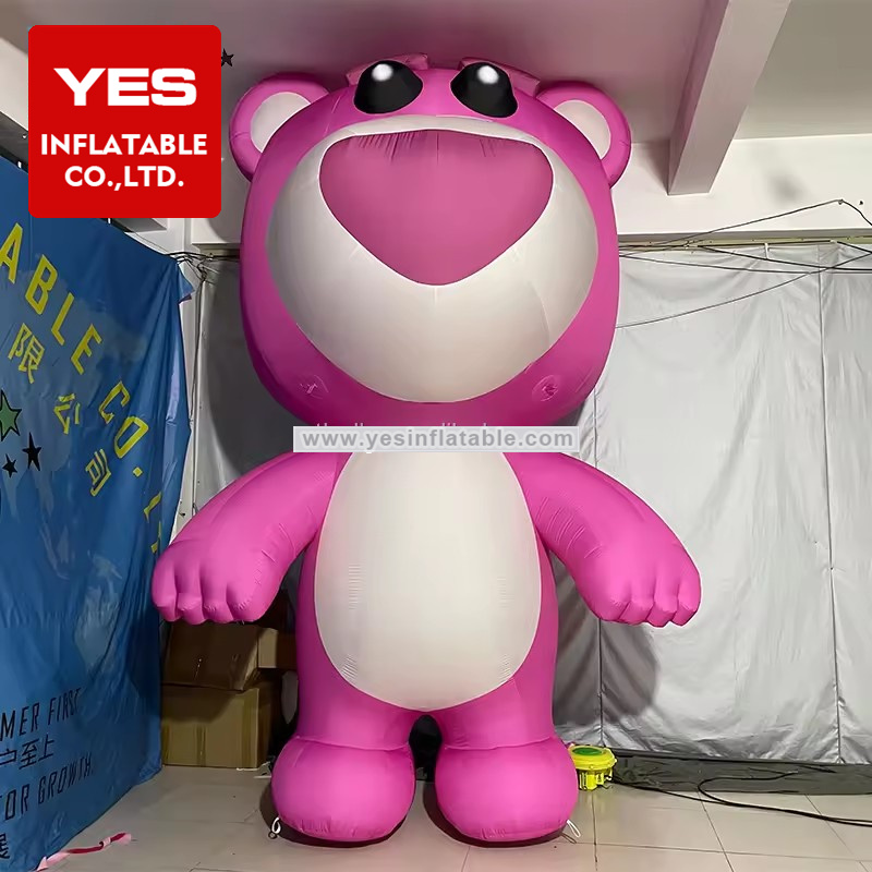 New arrival factory price custom giant pink inflatable bear inflatable strawberry bear