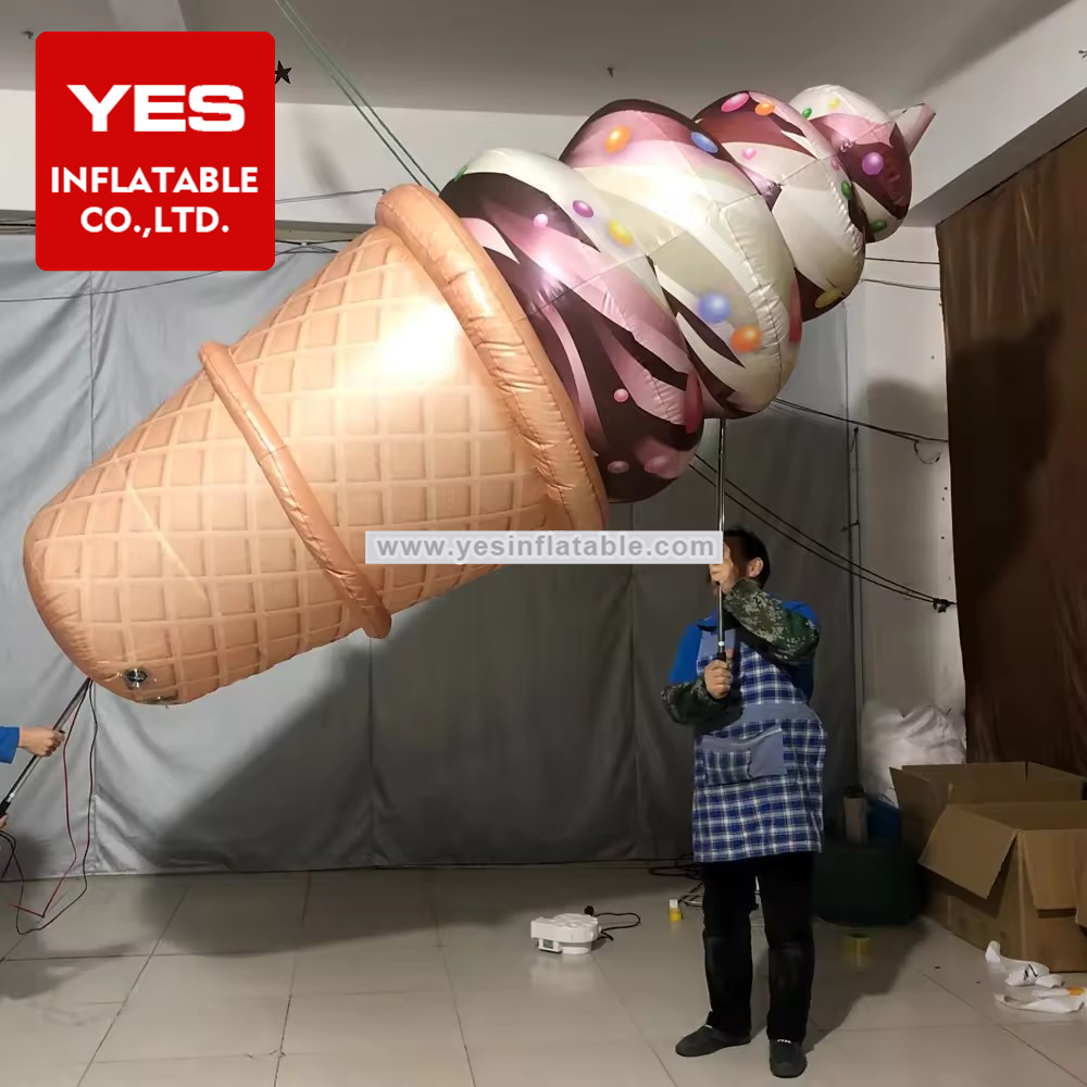 outdoor hanging ball inflatable ice cream for advertising