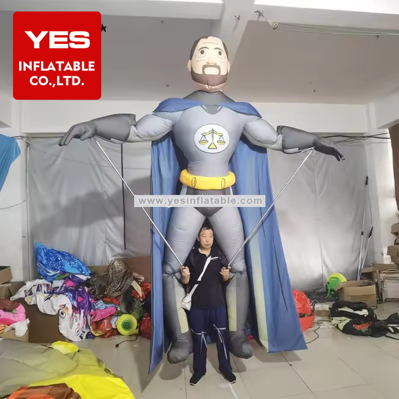 Walking Inflatable Superhero Costume Inflatable Cartoon Character Puppet