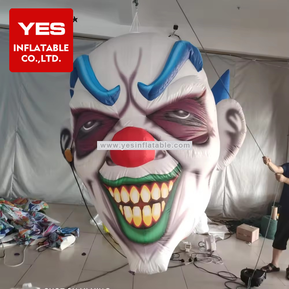 Giant Advertising Event Party Show Inflatable Clown Head For Halloween Decoration