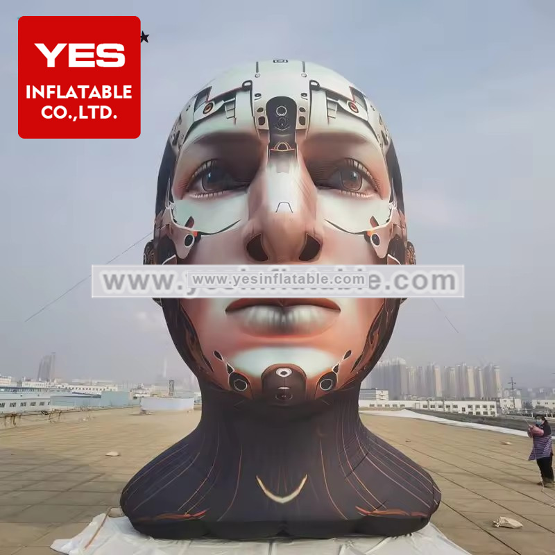 New Design Inflatable Art Model Inflatable Robot Head For Advertising Decoration