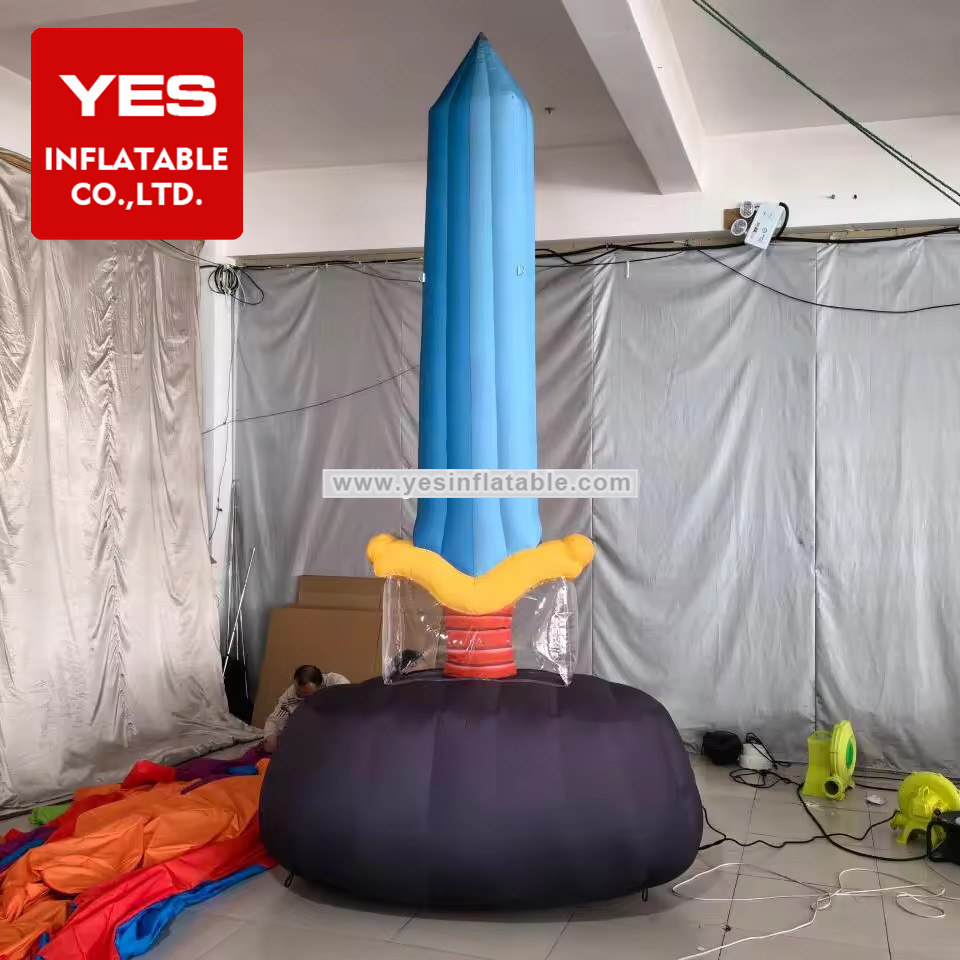 New Design Stage Performance Inflatable Props Blue Inflatable Walking Sword